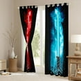 thumbnail image 3 of Feelyou Lightning Black Out Curtains, Red Blue Watercolor Curtains Pack of 2 (42x63 Each), 3 of 6