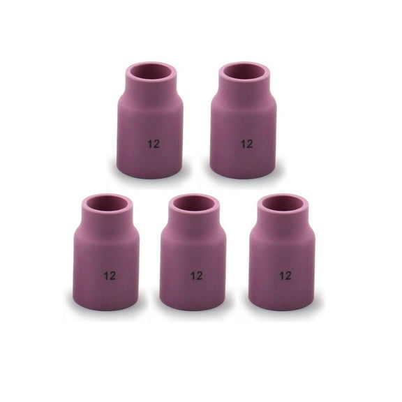 WeldingCity 5-pk Ceramic Cup (Alumina) 53N87 (#12 3/4") for Large Gas Lens Setup in TIG Welding Torch 9, 17, 28, 20, 25 and 26