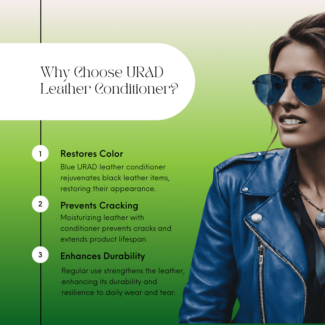 URAD Leather Conditioner, Blue, 50ml - Restores, Protects & Brightens Blue Leather Bags, Shoes, Jackets & Furniture