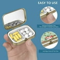 thumbnail image 4 of Boîte à Pilules avec Miroir Rétro 2 Compartiments Petite Boîte à Pilules pour Sac à Main Ou Poche Bronze Rectangulaire Ou Vitamines, Huile de Poisson, Suppléments, Contenant de Pilules Cadeaux de Voyage (Marbre Blanc Bleu), 4 of 6