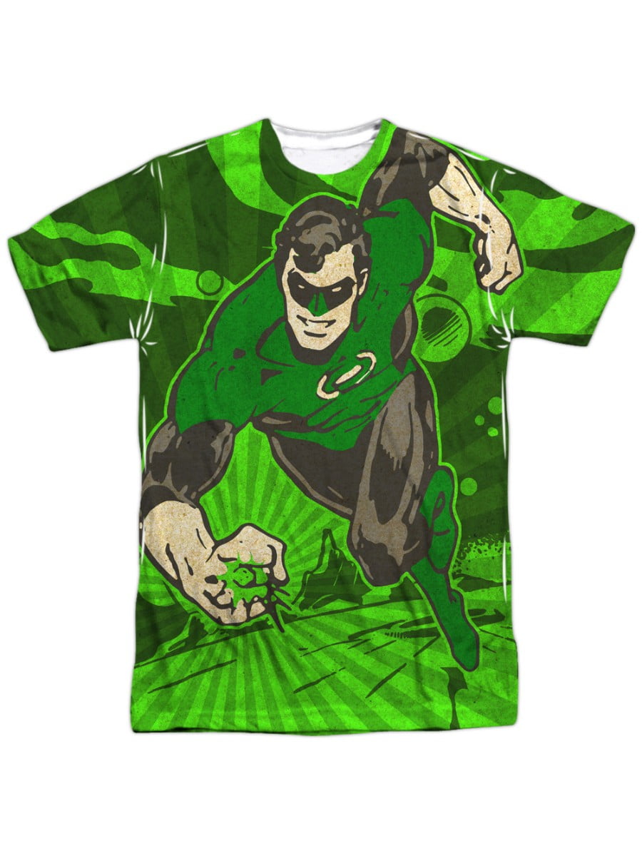 Authentic DC Comics Green Lantern Weild the Logo Sublimation Front Back T-shirt