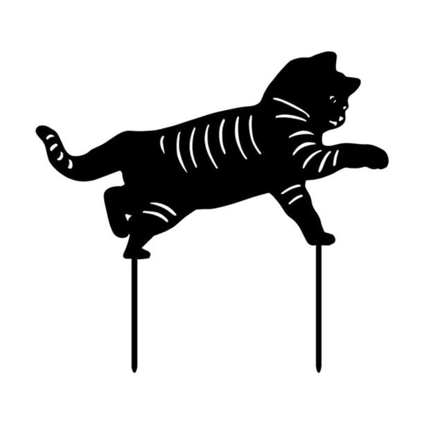 Gato jardín decoración acrílico impermeable gato patio arte estatuas césped Sunnimix Estacas de estatua de gato