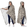 thumbnail image 2 of Wearable Blanket,Black and Tan Leopard Print Hooded Wearable Flannel Blanket for Adults & Teens,Winter Poncho Shawl Wrap Cape Cozy Anti-Pill,50"x60", 2 of 5