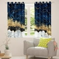 thumbnail image 6 of Yst Marble Window Drapes Gold Giltter Curtain Panels Navy Blue Stone Marble Window Curtains Tie Dye Fluid Magma Abstract Art Hipster Window Treatments Living Room Decor 38"Wx54"L Bedroom Decor, 6 of 6