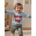 thumbnail image 5 of BemeyourBBs Toddler Baby Boy Girl Valentine Sweatshirts Outfit Lover Boy Embroidery Long Sleeve Stripes Pullovers Tops, 5 of 9