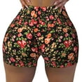 thumbnail image 2 of Lsque Rose Flowers Pattern High Waisted Biker Shorts for Women-Tummy Control Fitness Athletic Workout Running Yoga Gym Shorts,Moisture-Wicking-Small, 2 of 9