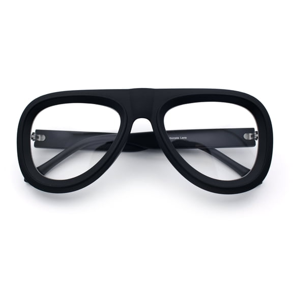 Retro Hipster Thick Plastic Racer Clear Lens Fashion Eyeglasses Black