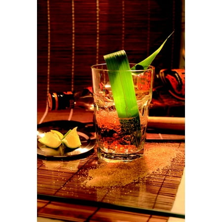Hurricane Rum Drink Canvas Print Whiskey Glass Wiskeyglas Drink Bar Rum Glass Stretched Canvas 32 x 24 ()