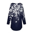 thumbnail image 5 of Blue Womens Tops Womens Blouses Dressy Casual Fall Hippie Tshirts Shirts Long Sleeve Cute Tops Floral Tunics Tops Crew Neck Sweatshirts Shirts for Women, 5 of 5