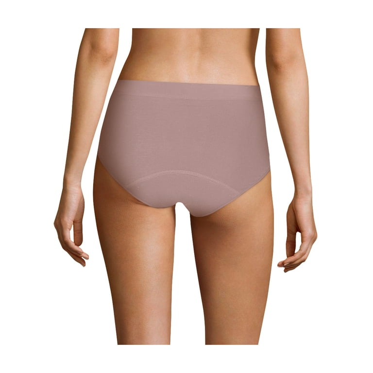 Hanes Women’s Comfort Period, Light Leak Protection Brief Underwear, 3-Pack