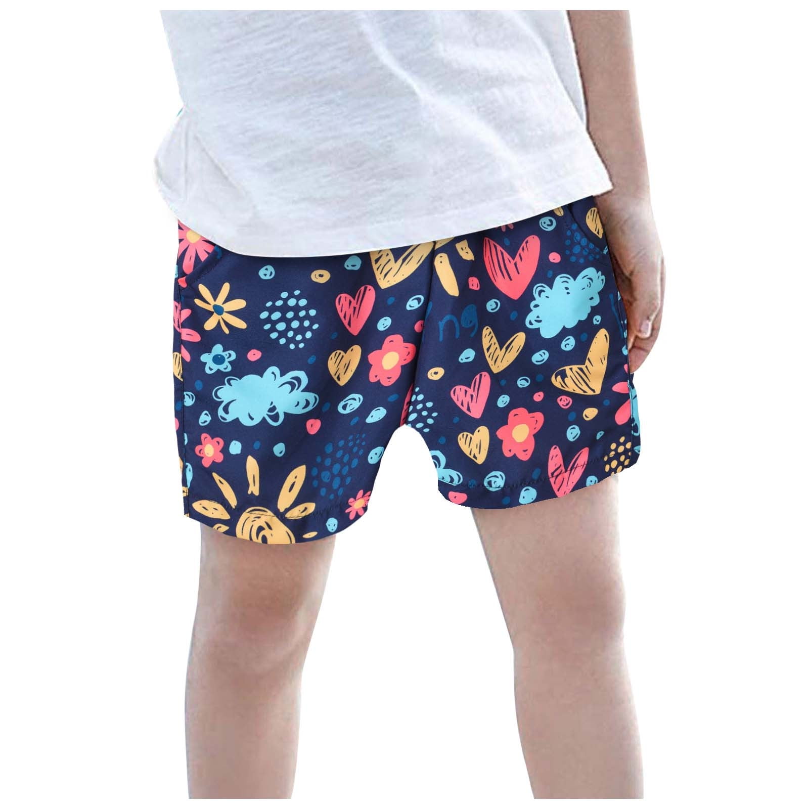 Child Boys Girls Casual Style Floral Printing Shorts Summer