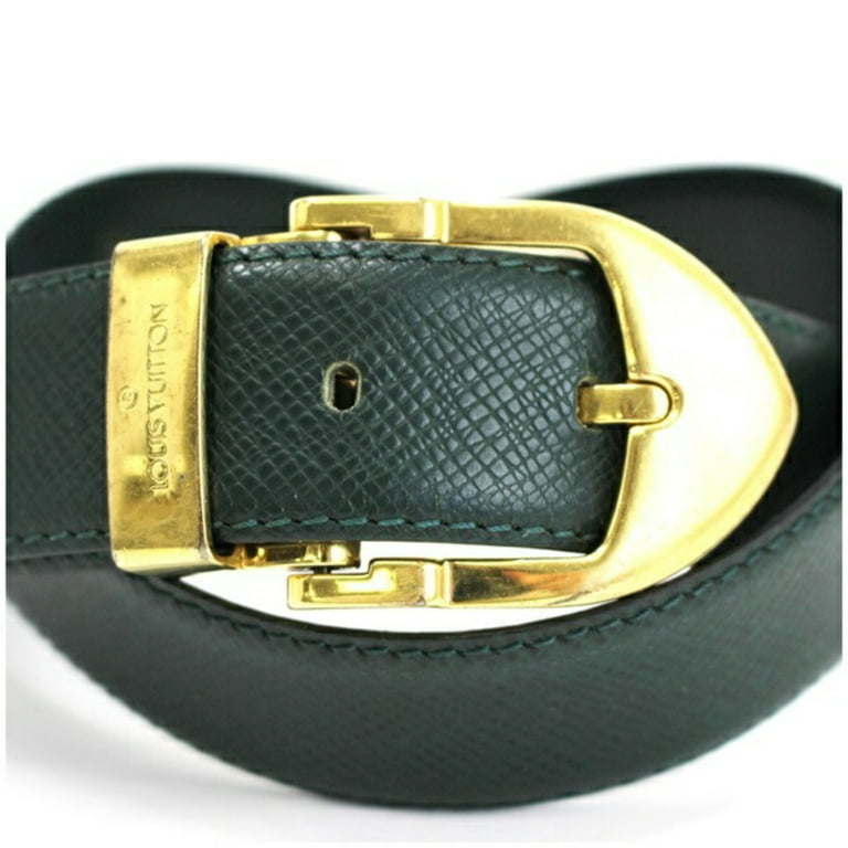 Pre-Owned Louis Vuitton Taiga Sunture Classic Leather Belt Episea (Green)  M6845 Total Length 95 cm Waist 75-85 LOUIS VUITTON Men's (Good) 