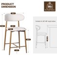 thumbnail image 6 of JERBOR Bar Stools Set of 2, Counter Height Bar Stools Upholstered Counter Stools Modern Barstools with Metal Legs for Kitchen Island Dining Room, Beige, 6 of 8
