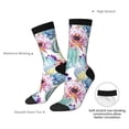 thumbnail image 4 of Hirioo Cactus Pattern Adult Middle Tube Socks Breathable Sock Non-Pilling,Contrasting Color Design, 4 of 6