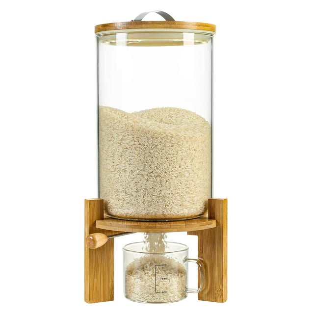 Dispensador de arroz Vuinop Rice Storage, vidrio de 8 litros con tapa hermética