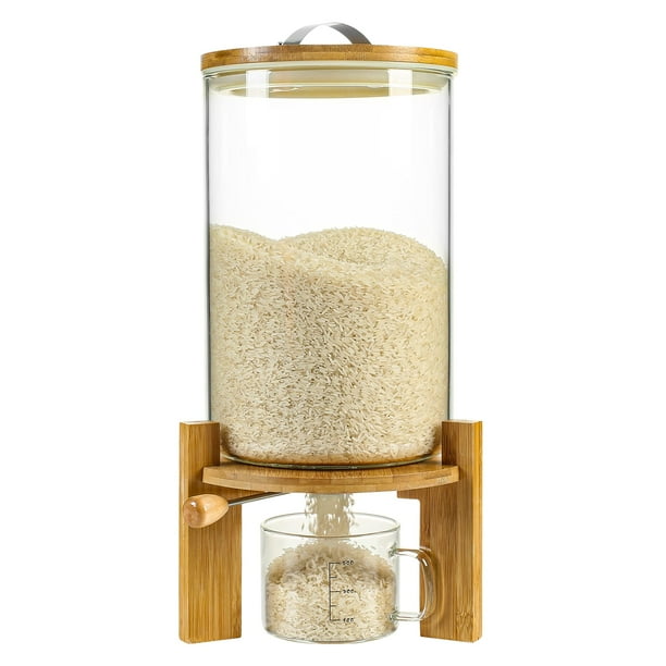 Dispensador de arroz Vuinop Rice Storage, vidrio de 8 litros con tapa hermética