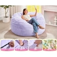 thumbnail image 4 of Hobestluk Bean Bag Chair Convertible Beanbag Chairs for Adults, 3 in 1 Bean Bag with Plush Faux Fur Cover, Adult Bean Bag Chair for Living Room, Bedroom (Purple, Queen), 4 of 9