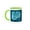 Green/White, variant on 3drose, Turquoise Metallic Leaves with Deep Teal Blue Frame, 11oz Two-tone Blue Mug