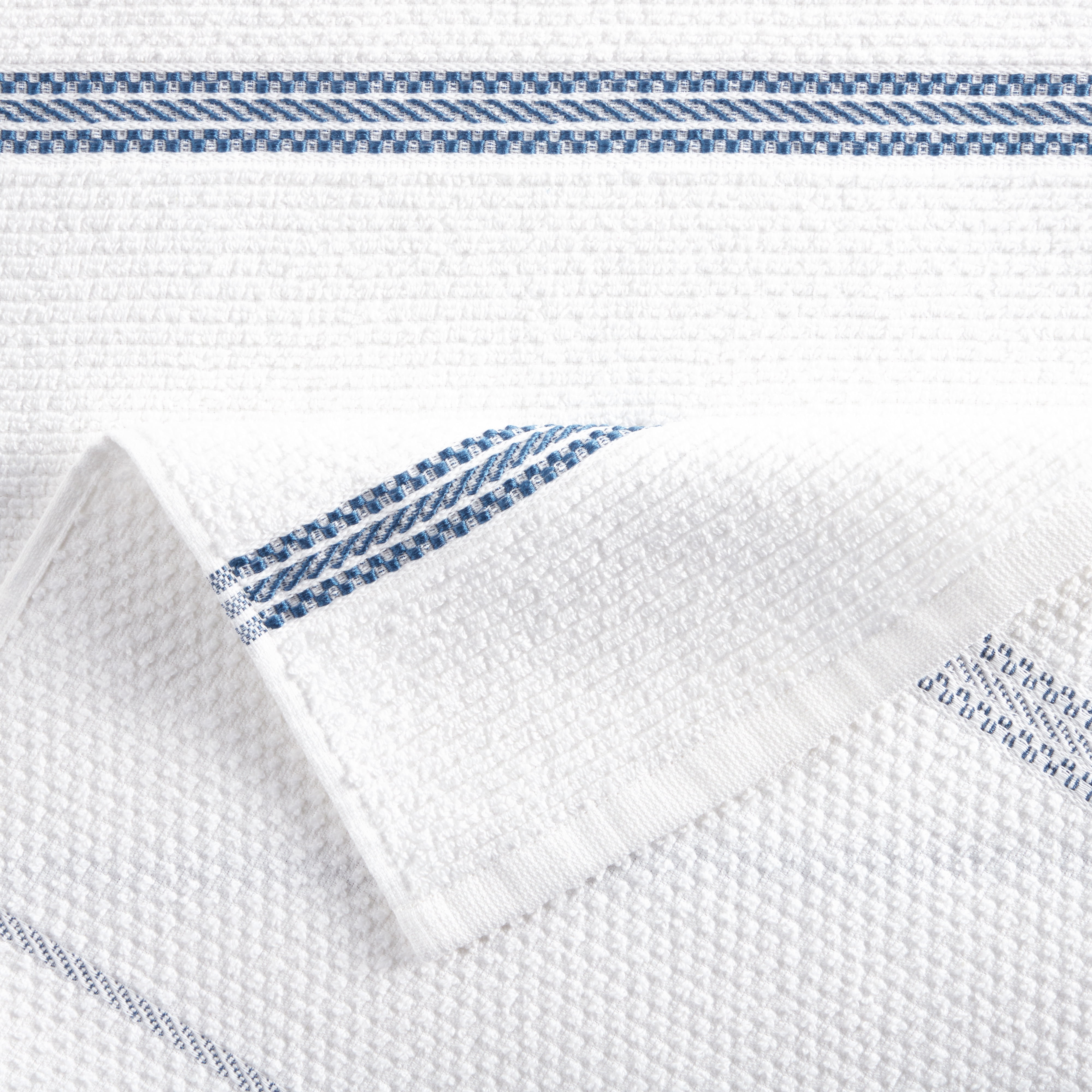 Martha Stewart Modern Waffle Kitchen Towel Set 6-Pack, Navy Blue, 16"x28"