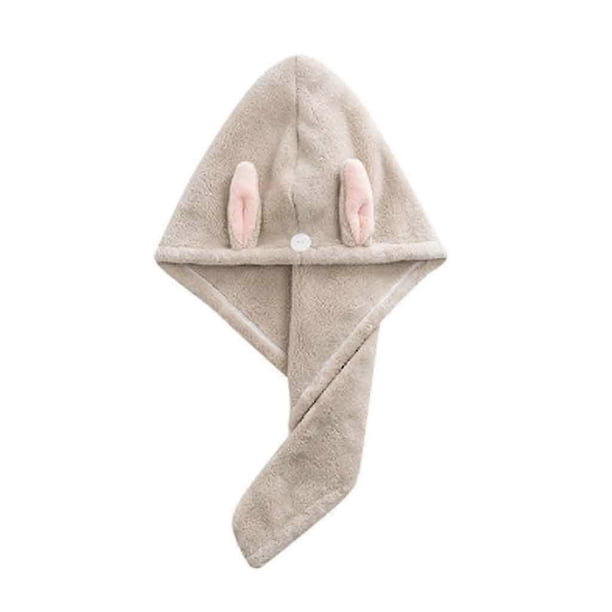 Toalla/turbante de microfibra para secar el cabello con cierre de botón seguro, ideal para un secado rápido y natural.