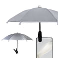 thumbnail image 6 of Silver Phone Umbrella Clip On Sun Shade, Anti Glare UV Protection Waterproof Cell Phone Umbrella Stand for Outdoor Selfies Video Calls Photography, Adjustable Angle Polyester Mini Parasol, 6 of 6