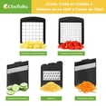 thumbnail image 3 of Cortador de Verduras, Picador de Verduras Multifunción 9 en 1, Picador de Cebollas con 9 Cuchillas de Acero Inoxidable, Cortador de Alimentos Incluye Espiralizador de Mano, Aparatos de Cocina, 3 of 7