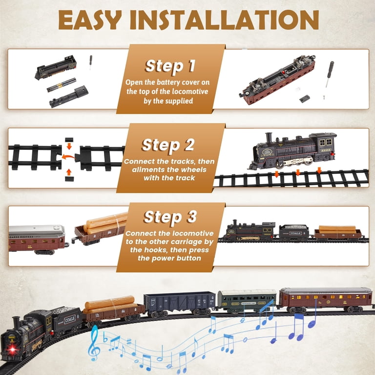 Lictin Electric Train Set with 5 Cars, 19 Track Pieces photo 4