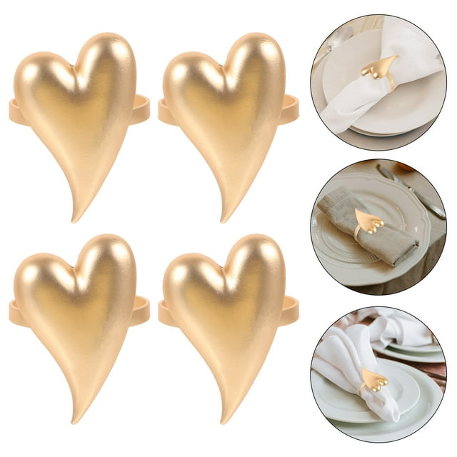 unbranded 6Ud Con De Servilleta Corazón Dorado Para Reuniones
