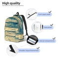 thumbnail image 3 of Balery Retro Wooden Mochila Clásica Impresa Básica para Viaje, Mochila Escolar Resistente al Agua, Mochila de Lona con Correas Ajustables-Small, 3 of 5