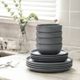 thumbnail image 3 of Stone Lain Logan 12-Piece Dinnerware Set Stoneware, Grey, 3 of 6