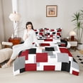 thumbnail image 4 of Castle Fairy Abstract Rectangle 2Pcs Bedding Comforter Set for Teens Men Women,Geometric Theme Twin Comforter Sets,Black Grey Red White Breathable Bedding Set,Super Cozy Room Decor, 4 of 8