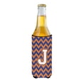 thumbnail image 2 of Carolines Treasures CJ1060-JMUK Letter J Chevron Blue and Orange Ultra Beverage Insulators for slim cans  Slim Can, 2 of 2