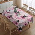thumbnail image 2 of Pink Halloween Black Cats Ghosts and Pumpkins Rectangle Tablecloth 60"x84",Waterproof Polyester Rectangle Table Cloth, Wipeable Spillproof Polyester Tablecloth for Dining, Camping, Indoor and Outdoor, 2 of 5