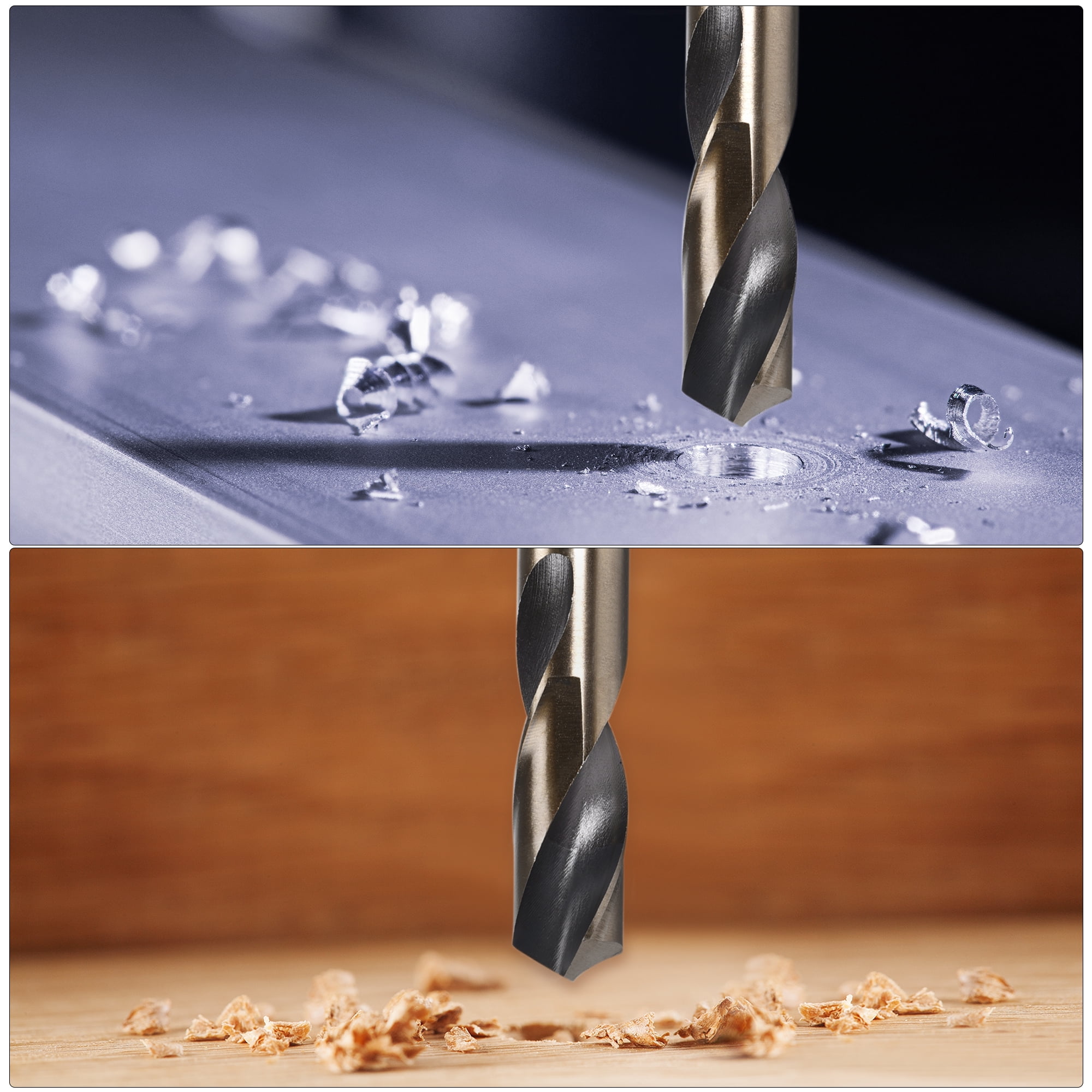 Unique Bargains 16.5mm Black Nitride Gold Titanium Coated Steel Twist Drill Bits