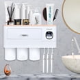 thumbnail image 1 of Wall Mounted Toothbrush Holder for Bathroom, Automatic Toothpaste Dispenser Kit with Magnetic Cups Kids & Family Set Toothbrush Holders, Storage Rack & Easy Install, Durable Space-Saving,Blue, 1 of 7