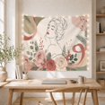 thumbnail image 5 of Line Drawing Head with Shoulders Tilted Slightly, Nostalgic Vintage for Botanical Art Lovers, Wall Decor, Valentine'S Day Gift, Tapestry Wall Hanging for Dorm and Living Room, 5 of 7