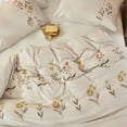 thumbnail image 5 of Flower Embroidery Graphic Duvet Covers Sets Soft Elegant Duvet Bedding Set Beige King Size, 5 of 5