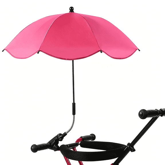 GASTROPOD Chair Umbrella with Clamp, Universal Adjustable Beach Chair Umbrella Uv Protection Sunshade Umbrella for Patio Chair, Beach Chair, Stroller, Sport Chair, Wheelchair and Wagon(Rose Red)
