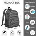 thumbnail image 6 of Gray Checkerboard Backpack Backpack for School,Cute School Bag,Schoolbag with Adjustable Shoulder Straps & Padded Back,13.8"x11.4"x6", 6 of 6