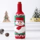thumbnail image 3 of sweethay Cubierta de botella de vino de Navidad tejida, de comedor elástica de Papá Noel, manga de banda para botella de vino y champán, diseño Kits de decoración para fiestas Muñeco de nieve sweethay HA070784-02, 3 of 6