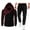 Wine, variant on Ediodpoh Men's Suits Mens Hooded Cardigan Color Contrast Hooded Sweater Casual Sports Suit Swimsuit for Women Red L