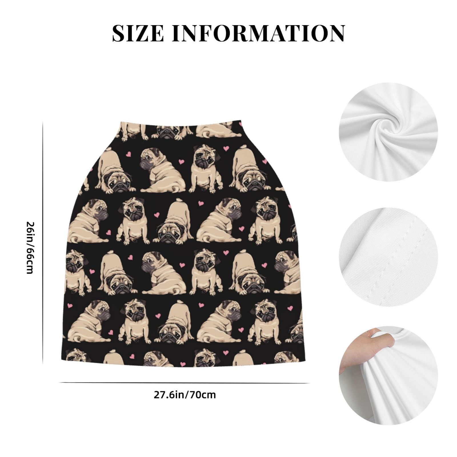 Fotbe French Bulldog Pattern Car Seat Covers for Babies, Nursing Breastfeeding Cover Infant Carseat Canopy, Soft Stretchy Carrier Cover