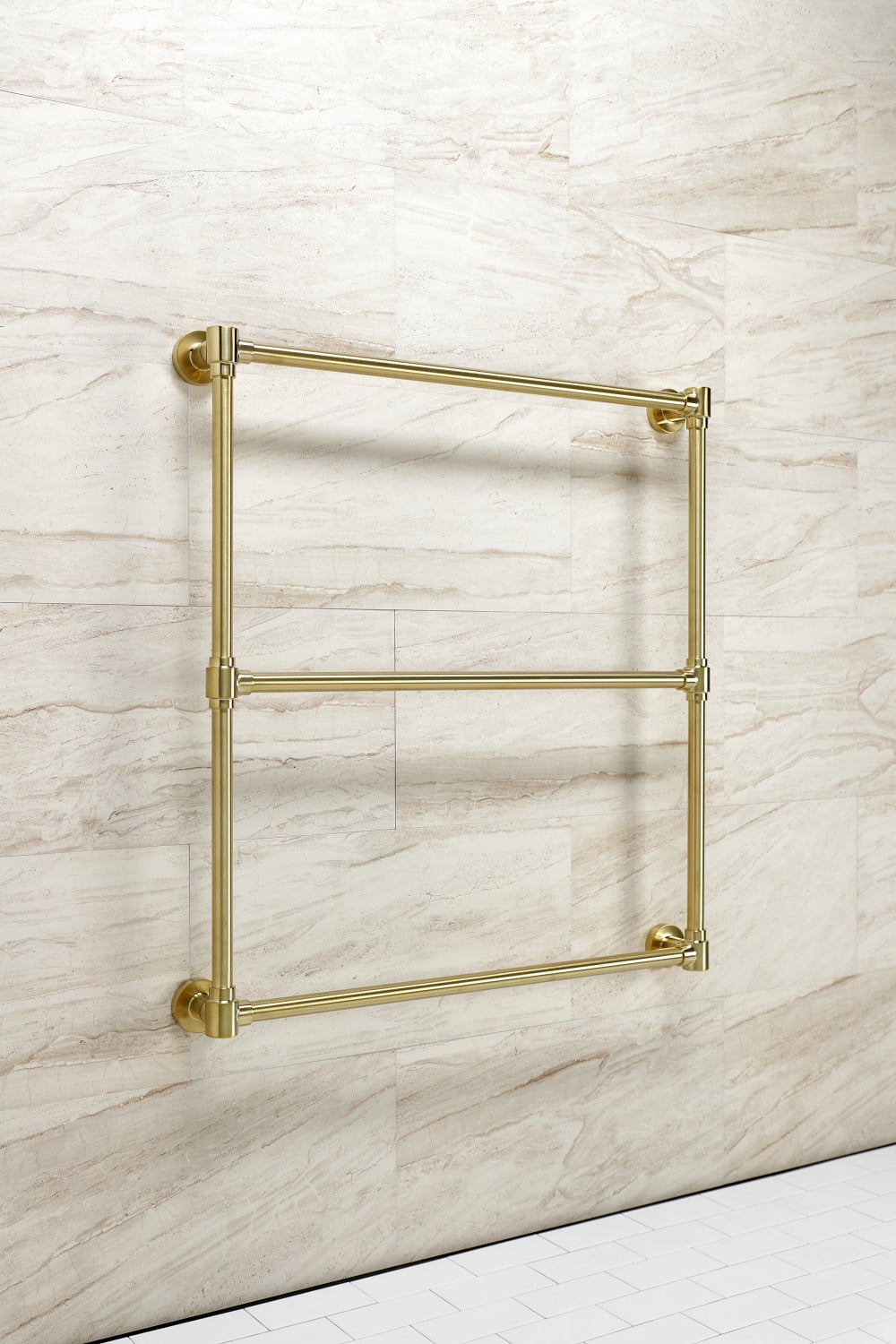 Kingston Brass DTM323037 30 x 32 in. Gallant Wall Mount Towel Rack, Brushed Brass