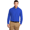 thumbnail image 6 of Zfeel High Performance Men's Long Sleeve Polo, Poly-Cotton Blend Shirt, Sport Royal, L, 6 of 6