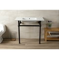 thumbnail image 2 of Kingston Brass KVBH37227W4ORB Templeton 37" Ceramic Console Sink with Brass Legs (4-Inch, 3-Hole), White/Oil Rubbed Bronze, 2 of 8