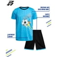 thumbnail image 4 of Pro Athlete Boys Shorts Set - 2 Piece Athletic Performance T-Shirt and Gym Shorts Activewear Set, 4 of 7