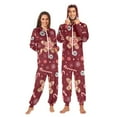 thumbnail image 3 of Christmas Gingerbread Skeleton with Candy Cane Adult's Hoodie Onesie Jumpsuit One-Piece Pajamas with Zipper Unisex for Holiday M, 3 of 7
