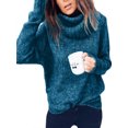 thumbnail image 1 of UKAP Suéteres de punto para mujer, suéter de cuello alto, jersey de manga larga, Jersey holgado, Tops de Color sólido, 1 of 2