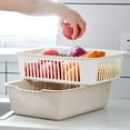 thumbnail image 2 of BinKFF Kitchen Strainer Colander Bowl Sets, 2-in-1 Washing Bowl and Strainer Double-Layer Plastic Fruits Vegetable Washing Basket for Cleaning Washing Mixing, 2 of 4