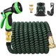 thumbnail image 1 of Manguera de jardín extensible de 15 m, manguera de jardín con soporte y pistola rociadora de 10 funciones Accesorios de manguera de jardín retráctiles, riego y limpieza de jardines (50 pies, negro verde) Ormromra WMJ-0014, 1 of 8